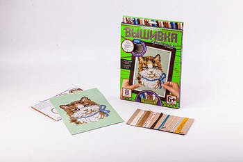 Вишивка хрестиком за номерами "Кіт з бантом" VK-01-02 G-Rich