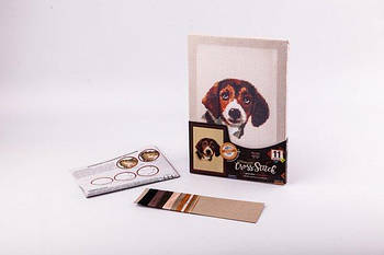 Вишивка хрестиком на канві "Cross stitch. Собачка", на дерев'яній рамці VKB-02-05 G-Rich