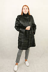 Шуба-трансформер із хутра нутрії натуральна, чорна