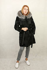 Шуба з хутра нутрії натуральна, чорна
