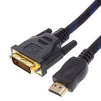 Кабель перехідник DVI - HDMI 1.8 м позолочений