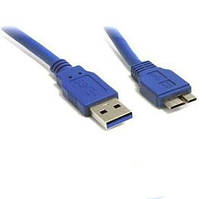USB 3.0 Micro-B дата кабель 1.5 м, міцний, синій