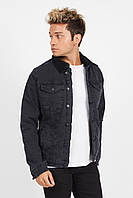Мужская джинсовая курточка с мехом (по всему торсу) (Black) 2