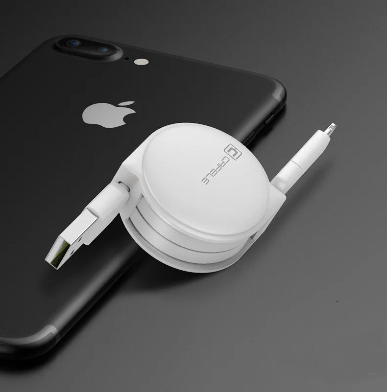 Кабель швидкої зарядки Cafele 2 в 1 (Ligthning / Micro-USB) White, фото 1