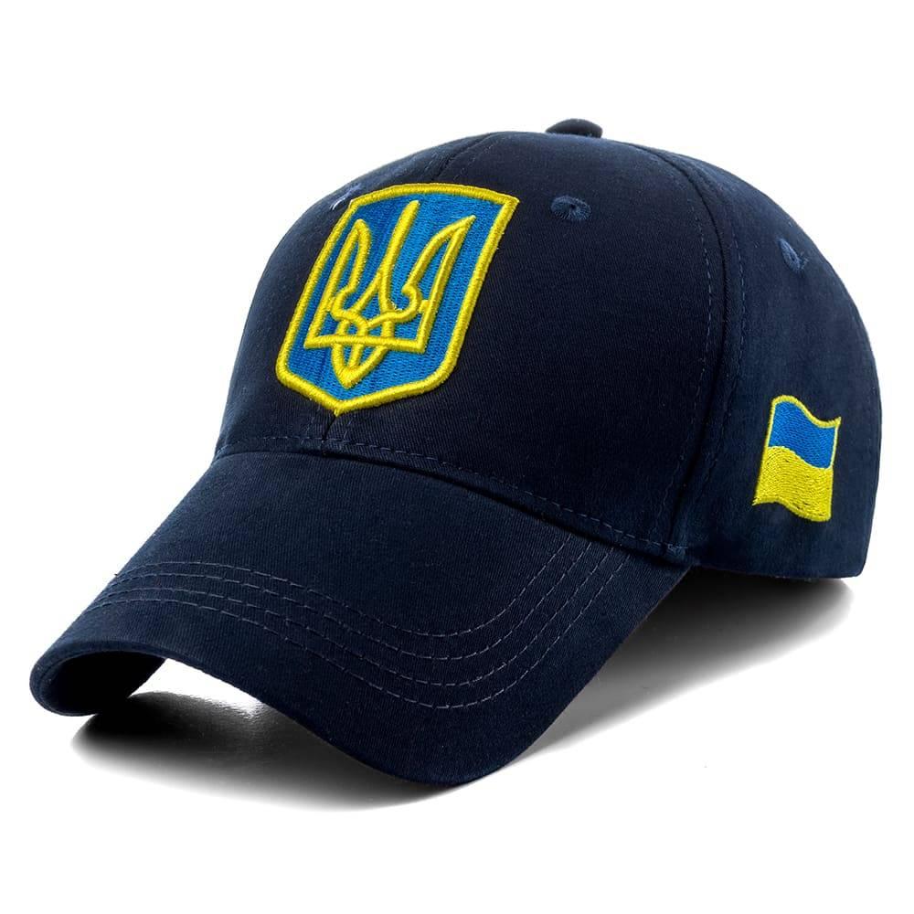 Бейсболка з українською символікою темно-синя