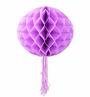 Бумажные шары - соты с бахрамой 30 см, цвет сиреневый
