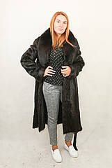 Шуба з хутра нутрії натуральна, колір шокалад