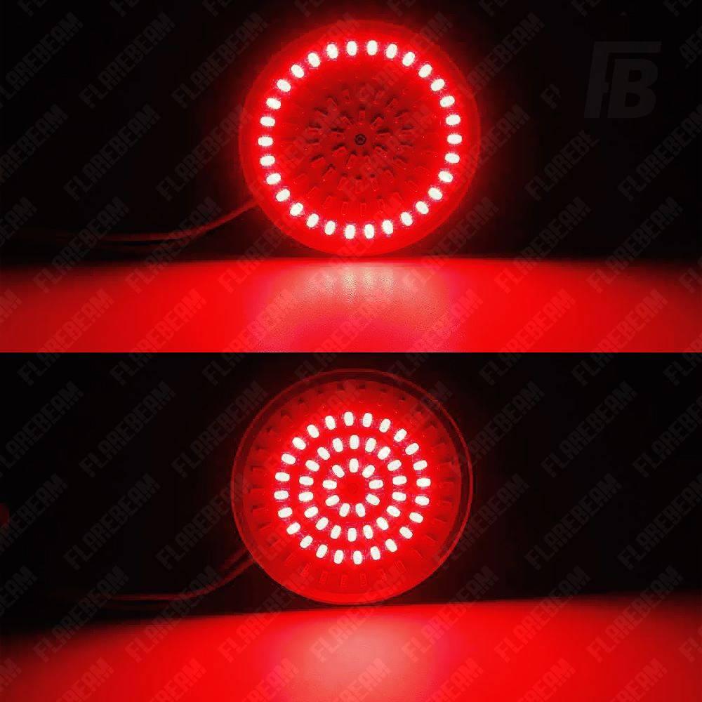 Стоп-сигналы и задние габариты для мотоциклов Harley-Davidson LED, Ø2", SMD 3014, белые, 2 шт. (красный + - фото 5 - id-p1246849392