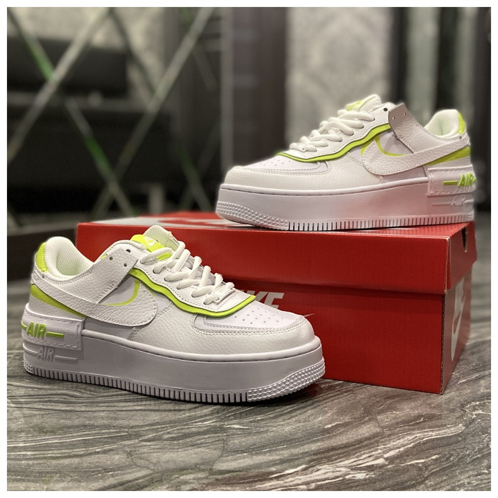 Жіночі кросівки Nike Air Force 1 Shadow White Green, кросівки найк аір форс 1 шадоу, Nike Air Force Shadow, фото 1
