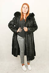 Шуба з хутра нутрії натуральна, чорна