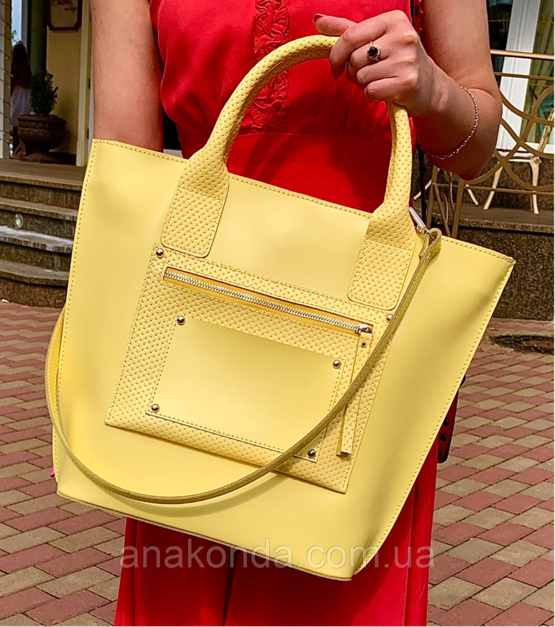 504 Натуральна шкіра Сумка жіноча шкіряна жовта формат А4 Сумка з натуральної шкіри лимонна