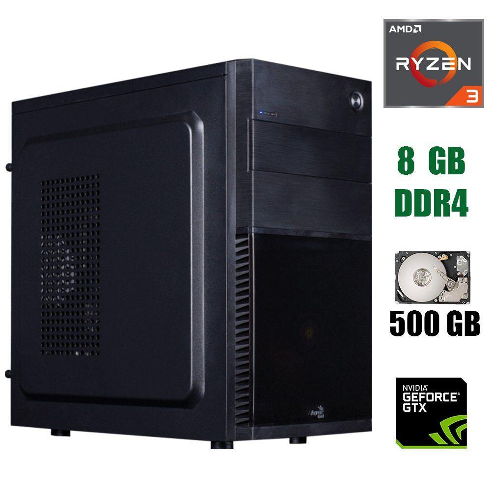Aerocool CS-105 / AMD Ryzen 3 1200 (4 ядра по 3.1 - 3.4 GHz) / 8 GB DDR4 / 500 GB HDD / GeForce GTX 1050 Ti 4