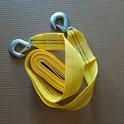 Трос буксирувальний 2 т. 50 мм. 4,5 м. С-гак, жовтий DK46-PP245