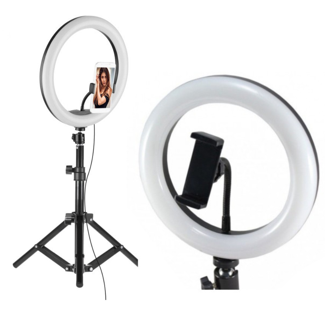 Кольцевая LED лампа Ring Light 30 см + штатив, крепление для телефона (YQ  320B) Набор блогера (ID#1246933334), цена: 1299 ?, купить на Prom.ua