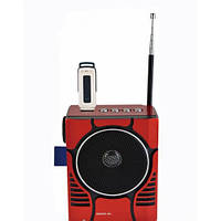 Радіоприймач колонка MP3 Golon RX-188 MIC RED