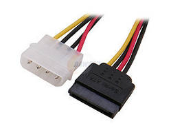 Перехідник живлення жорсткого диску Serial ATA - Molex 4pin-15pin 15 см