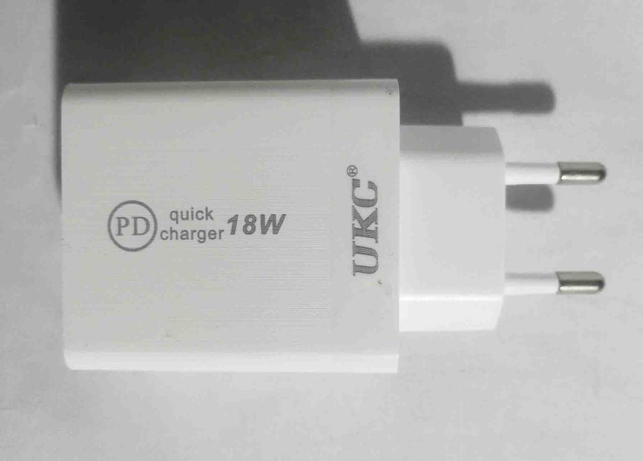 Адаптер Quick Charge 220v 18w APD 889 USB+type C, фото 1