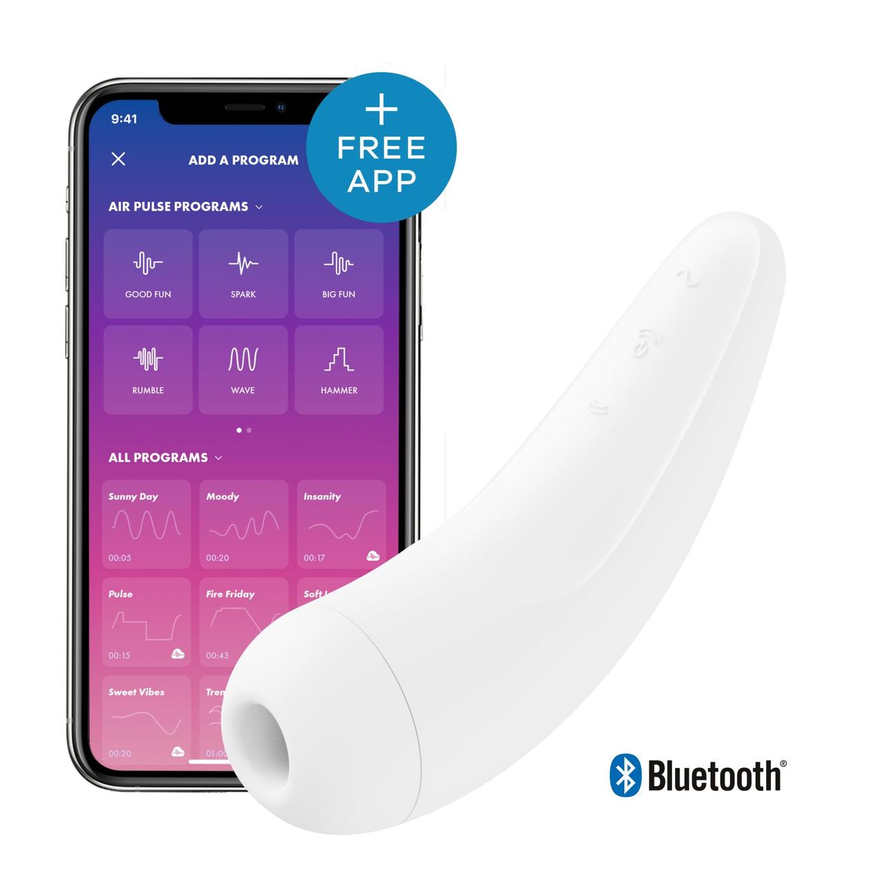 Вакуумний кліторальний стимулятор Satisfyer Curvy 2+ White gigante.com.ua