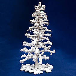 Новорічна декорація - ялинка біла, 23 см, пластик, флок (170159)