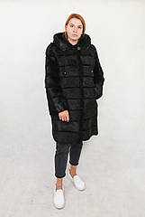 Шуба-трансформер із хутра нутрії натуральна, чорна