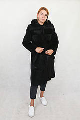 Шуба з хутра нутрії натуральна, чорна