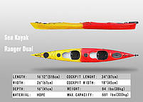 Каяк Kudooutdoors Ranger Dual HDPE 518 х 67 х 41- двомісний Sit-in каяк для прокату, kayak, фото 5