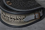 Жіноча шкіряна сумка ручної роботи напівкругла "Калина", фото 6