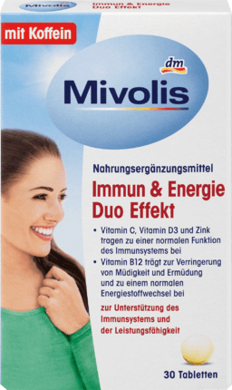 Біологічно активна добавка Mivolis Immun & Energie Duo Effekt mit Koffein, 30 шт.