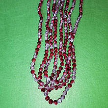 Намистини скляні "Бите скло" бордо діаметр 10 мм на нитці