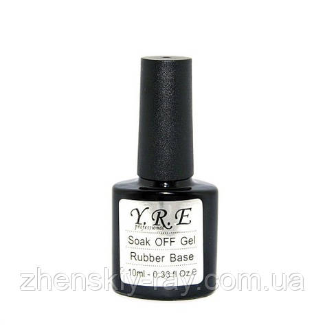 Каучукова база YRE Soak-Off Gel Base Coat — базове покриття для гель-лаку, 10 мл, фото 1