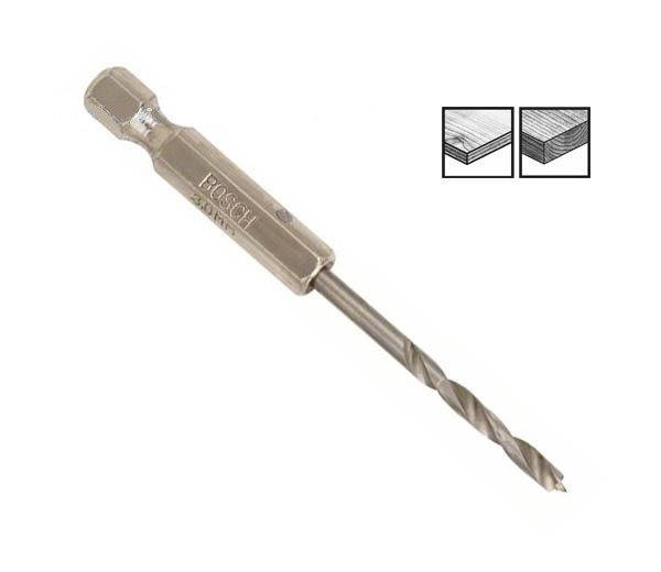 Свердло по дереву Bosch з шестигранним хвостовиком 1/4" (3 x 33 x 74 mm)