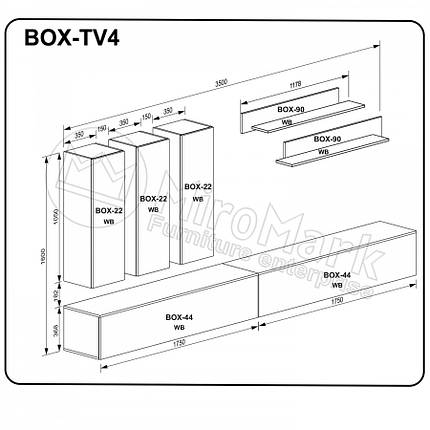 Комплект для вітальні BOX-TV4 ТМ "Миро-марк", фото 3