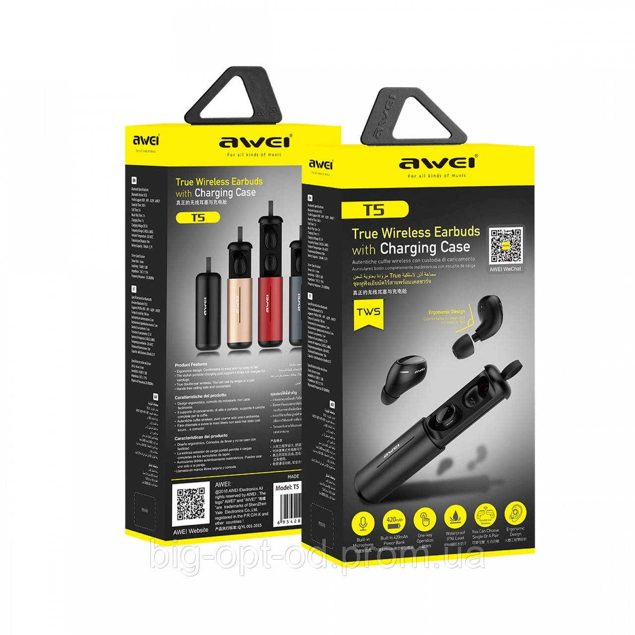 Навушники MDR T5 + BT AWEI ART.5584