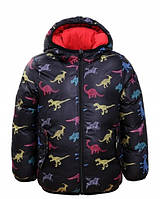 Демисезонная двухсторонняя курточка на мальчика в трёх цветах с динозаврами