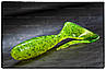 Силіконова приманка Fishup Mighty Grub 3.5" #055 Chartreuse/Black, фото 2