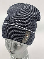 Вязана шапка для хлопчика "Пірамідки", ОПТ