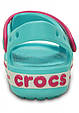 Крокси Крокбенд Дитячі Сабо Crocband Sandal Kids Бірюзового кольору з рожевим, фото 6