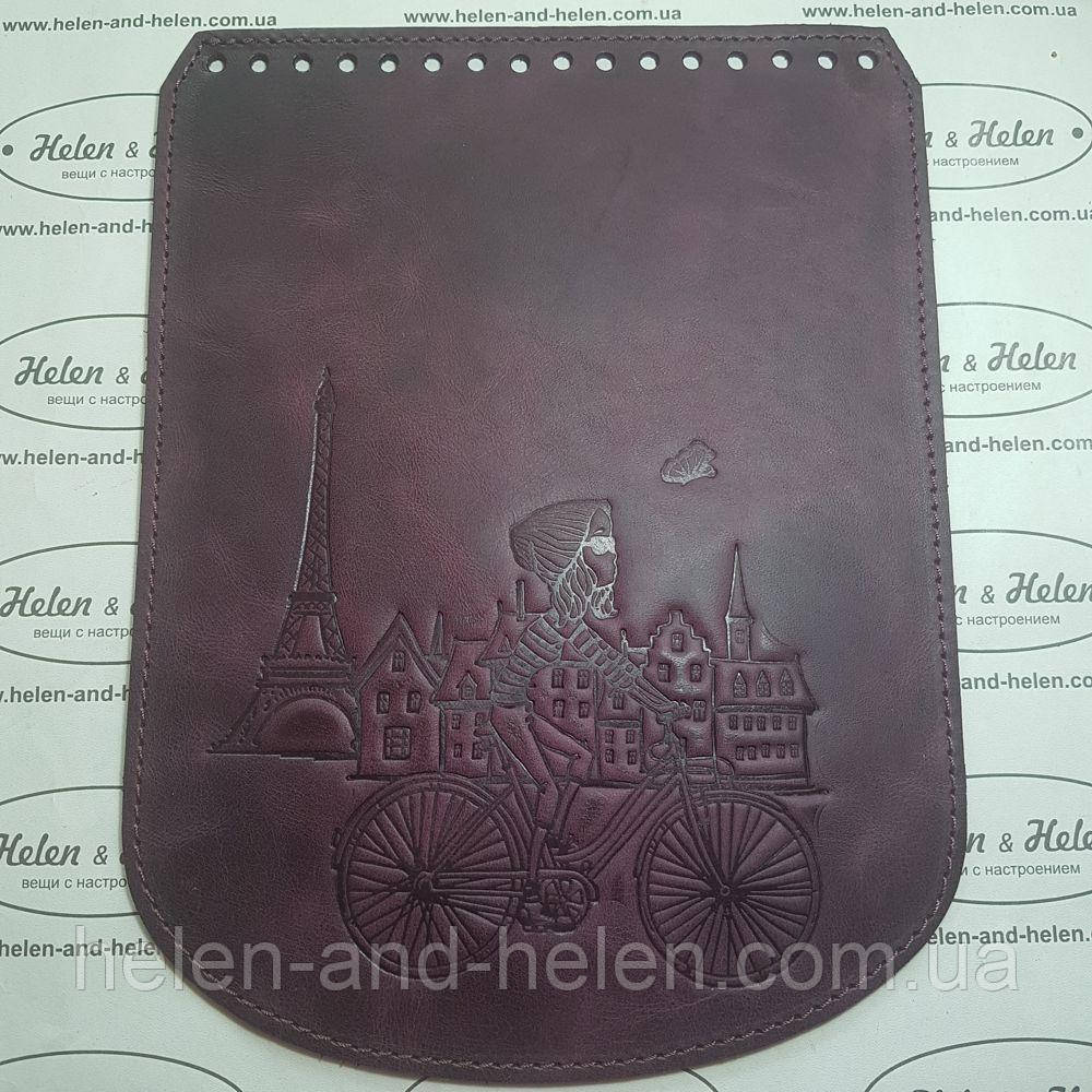 Клапан для рюкзака "Париж". Колір Бордо, фото 1