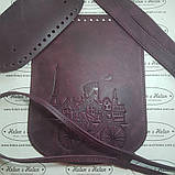 Клапан для рюкзака "Париж". Колір Бордо, фото 2