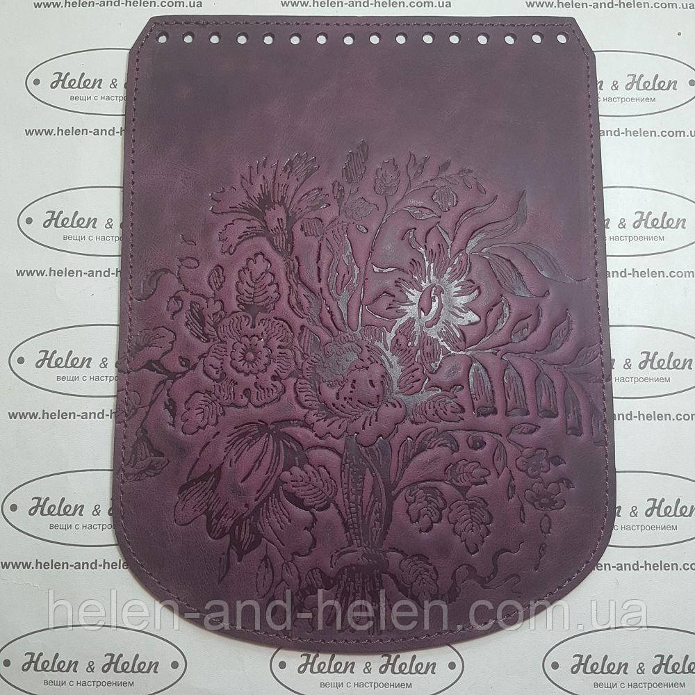 Клапан для рюкзака "Букет". Колір Бордо, фото 1