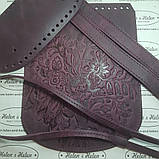 Клапан для рюкзака "Букет". Колір Бордо, фото 2