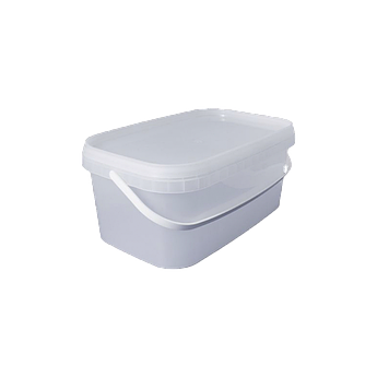 Відро прозоре для їжі прямокутне 2.3 л із пломбою, 80 шт./пач.