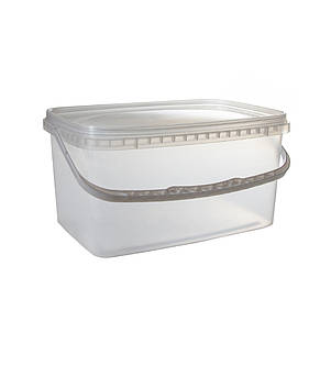 Відро прозоре для їжі прямокутне 5500 мл із пломбою, 50 шт./пач.