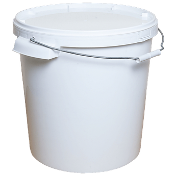 Відро біле харчове з залізною ручкою 21 л (бічні ручки-вушка) 15 шт/уп