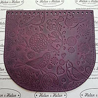 Клапан сумки. "Пташки". Колір Бордо.