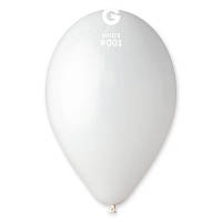 Латексна повітряна кулька 12" (30см) WHITE (#001) GEMAR