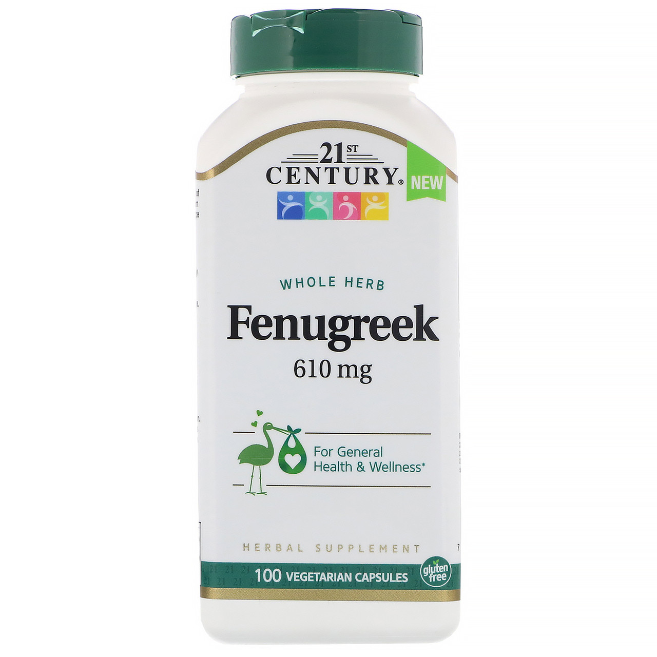Whole Herb Fenugreek 610 mg 21st Century, 100 капсул