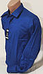 Сорочка чоловіча Fiorenzo vd-0059 синя однотонна приталені Туреччина стрейч, стильна з довгим рукавом кнопки, фото 3