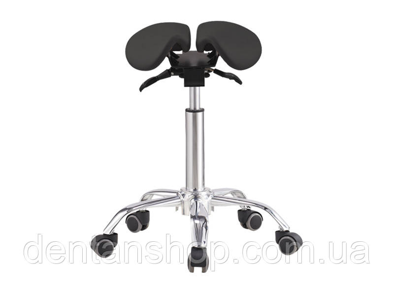 Ортопедичний стілець-сідло для майстра з розділеним сидінням Чорний мод. 4008, фото 1