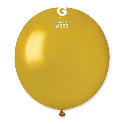 Латексна повітряна кулька 19" (48см) GOLD МЕТАЛІК (#039) GEMAR, фото 1